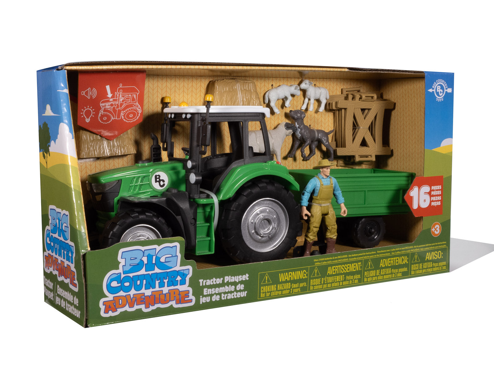 16-Piece Sheep Farmer & Tractor Playset