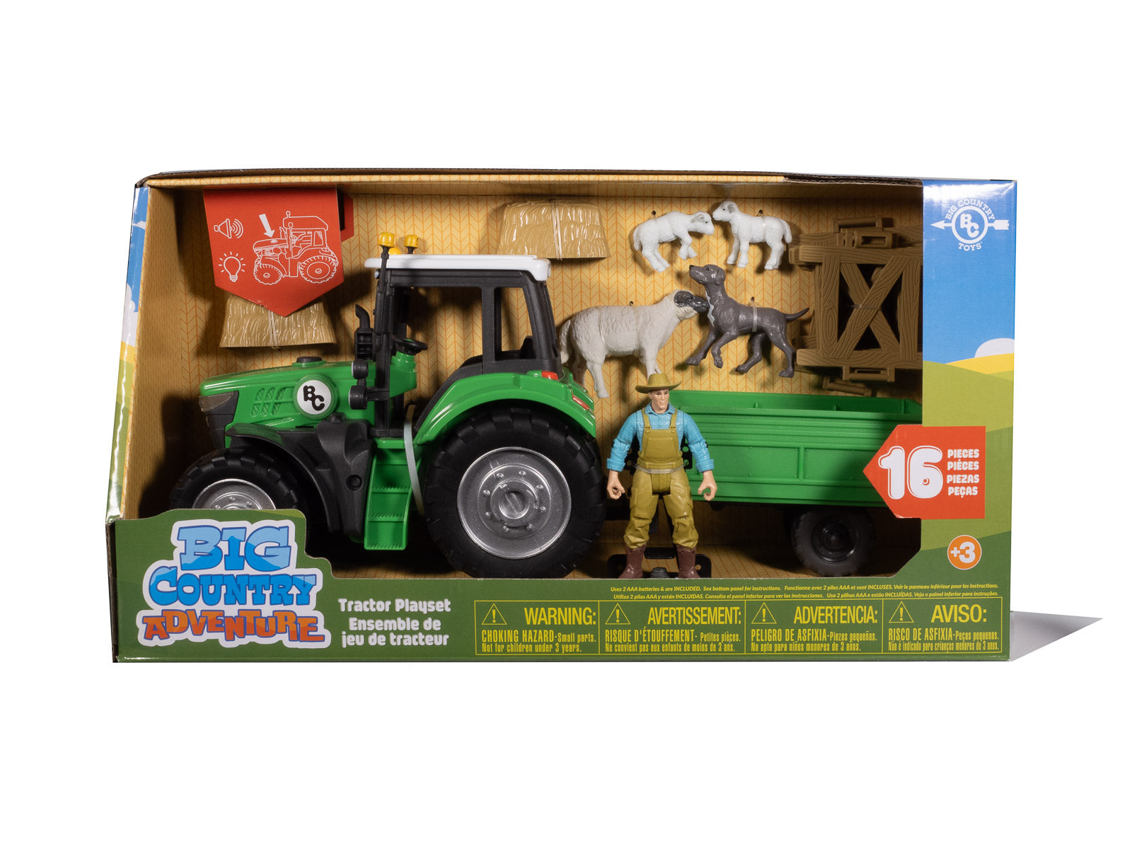 16-Piece Sheep Farmer & Tractor Playset