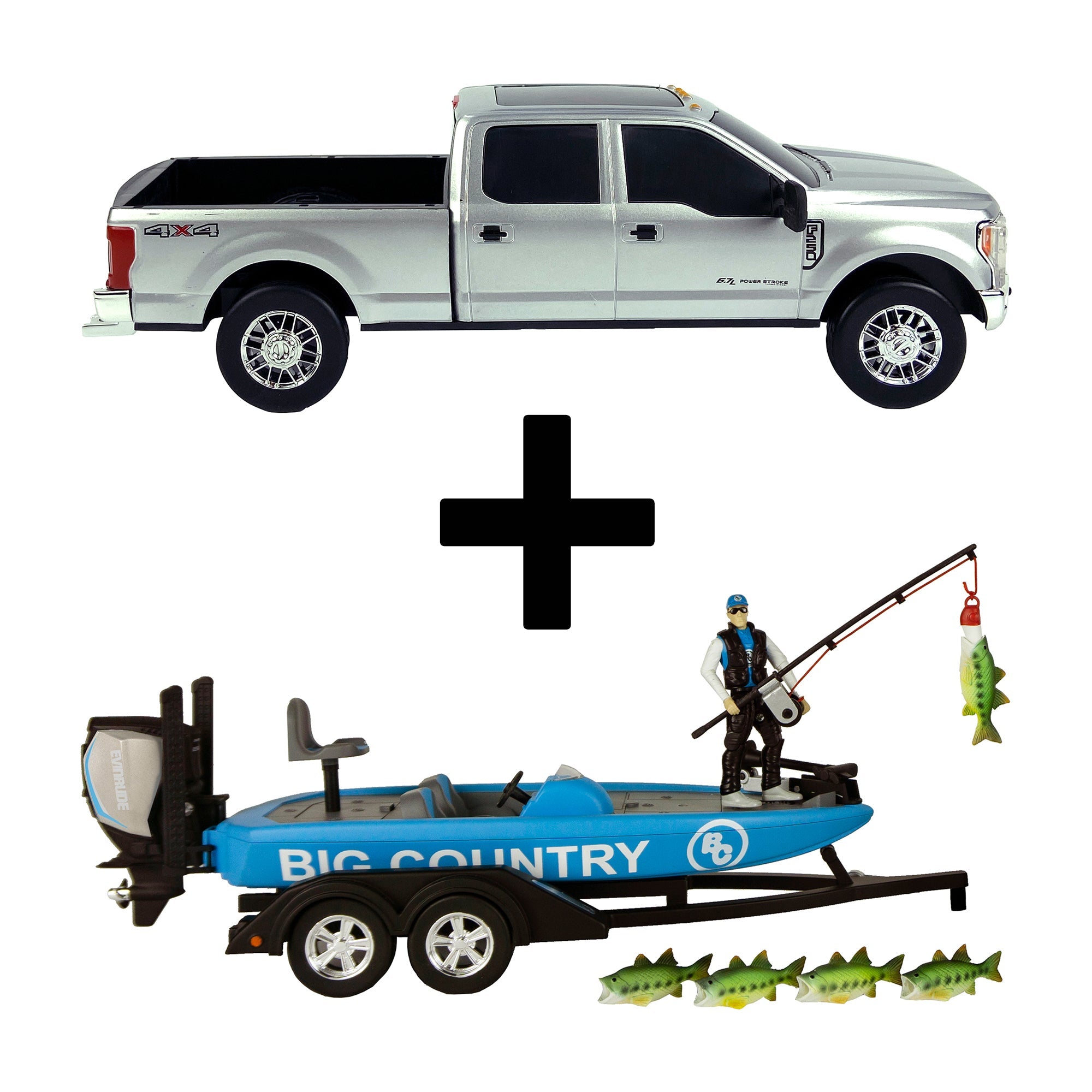 Big Country Toys  Ford Super Duty F-250 & Bass Boat Bundle