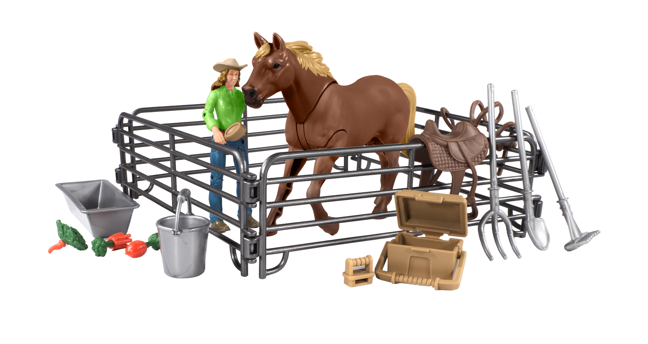 Big Country Adventure 19-Piece Horse with Cowgirl Playset - COMING SOON!