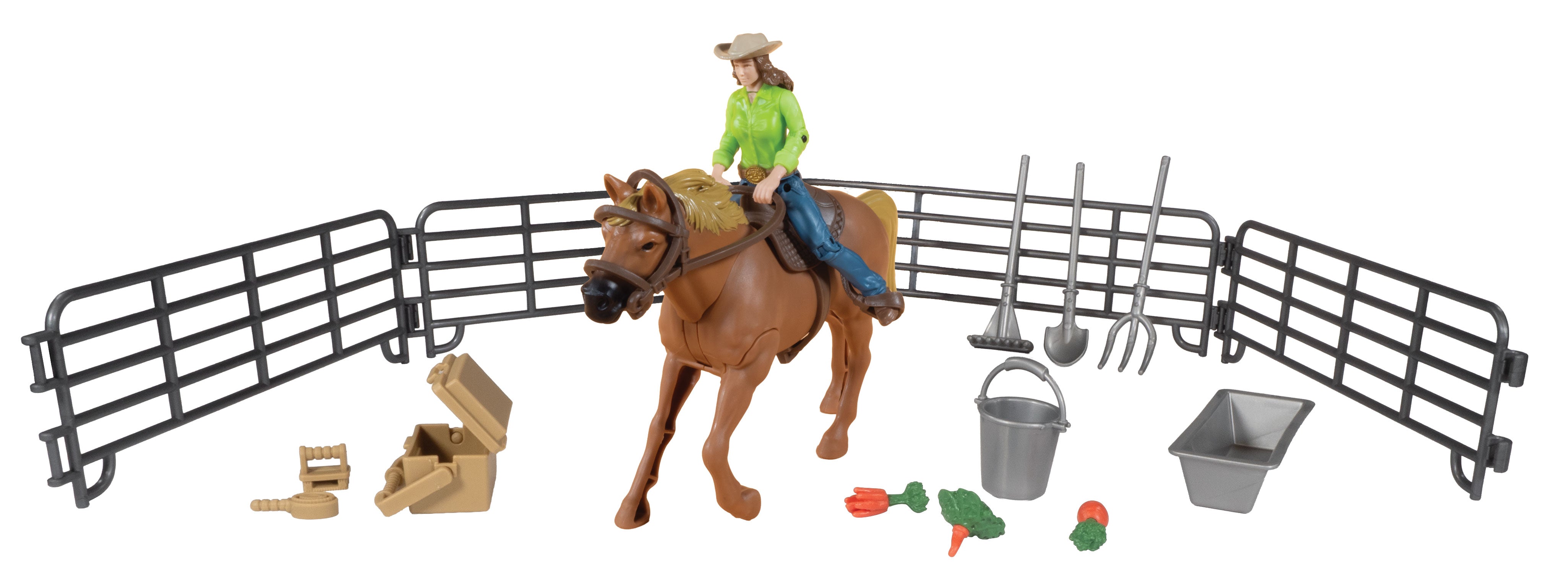 Big Country Adventure 19-Piece Horse with Cowgirl Playset - COMING SOON!
