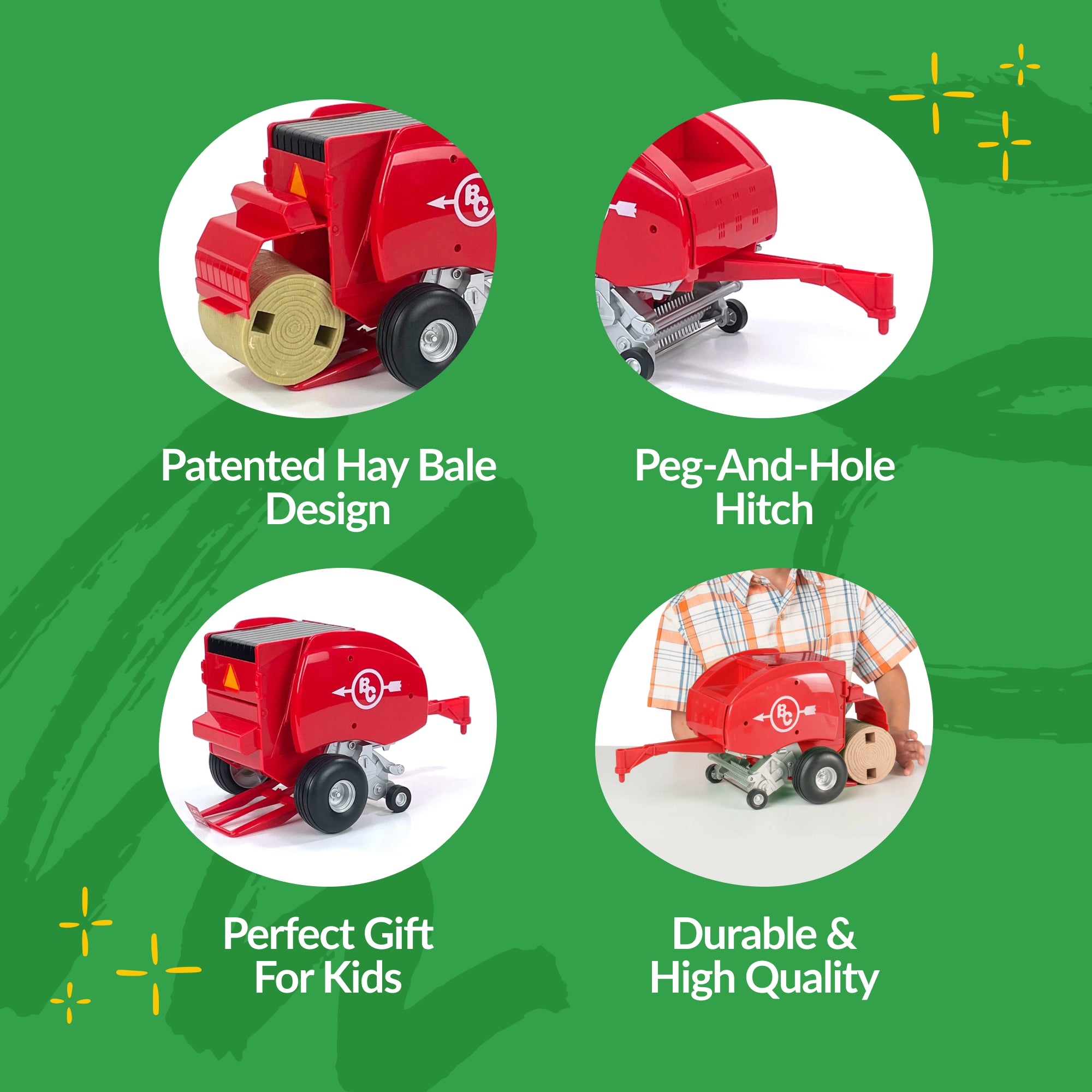 Red Round Baler | bigcountrytoys.com