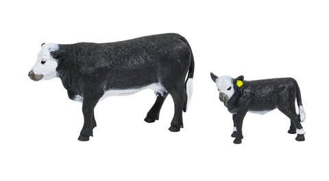 20 scale hand-painted black baldy cow - 1